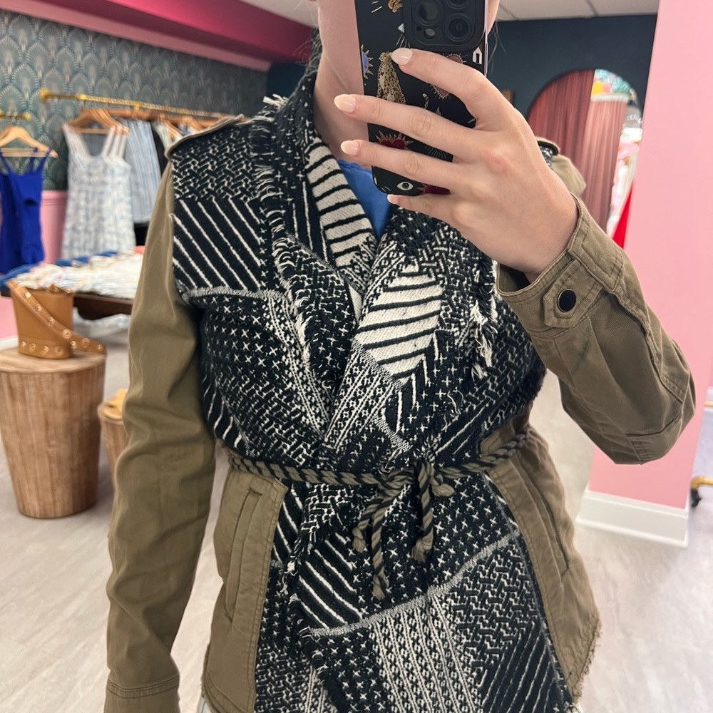 Anthro Patchwork Utility Jacket - image 1
